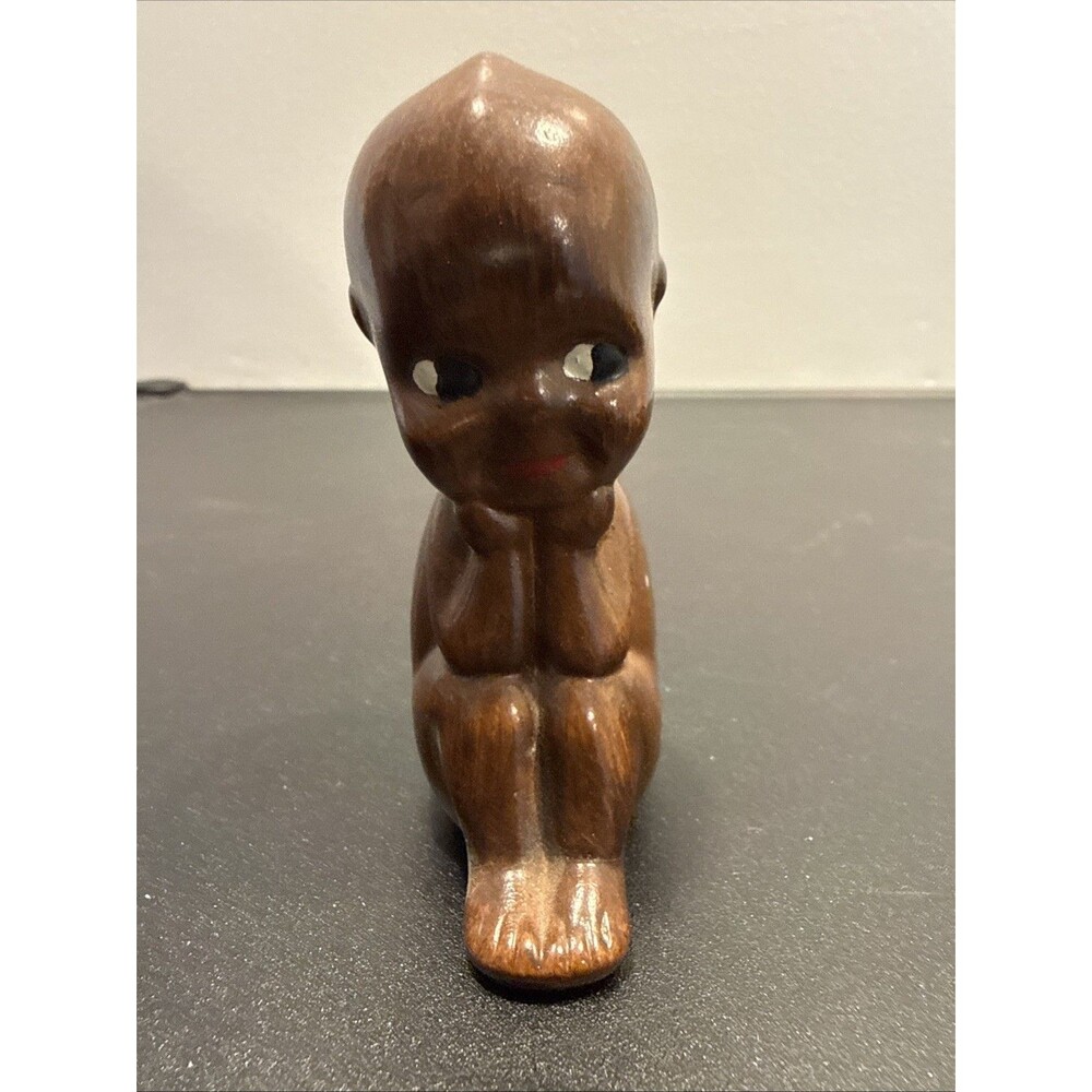 Kewpie The Thinker Souvenir Of Germany Brown CRACK